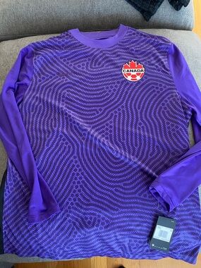 Nike Mens Canada Purple Long-Sleeve Jersey